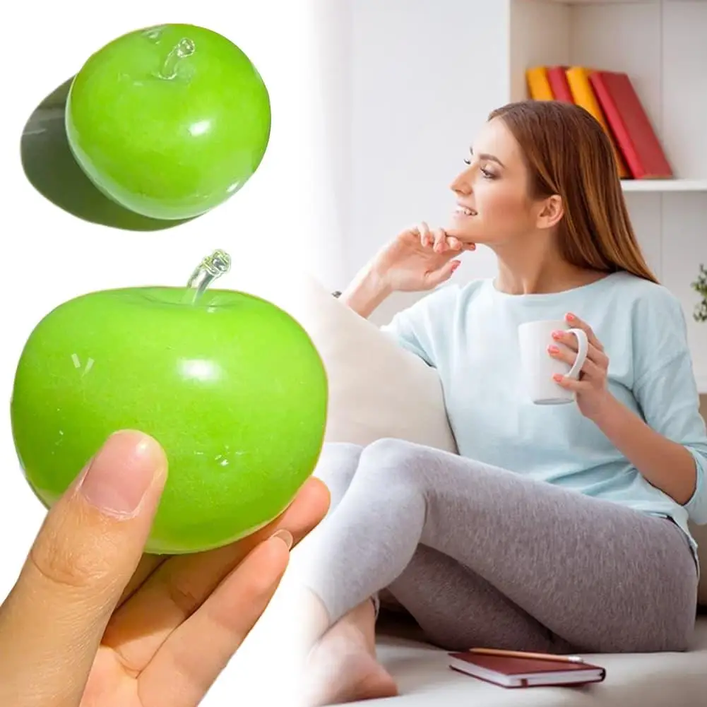 Grüner Apfel Slushie Squishy Fidget Toy Knuspriges, formbares, nicht springendes sensorisches Stressabbau-Spielzeug mit mittlerer Griffstärke, langsam aufsteigend, Geschenk – Detail 3