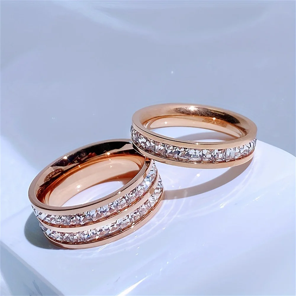 Luxuriöses Edelstahl-CZ-Ringset für Damen, Finger-Accessoire, Schmuck, klassische Mode, Hochzeit, Verlobungsgeschenk – Detail 6