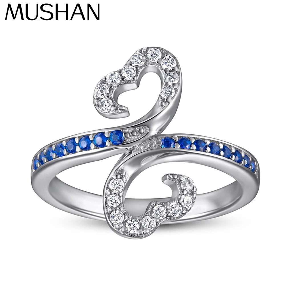 

MuShan Jewelry 925 Sterling Silver Rings Bands Engagement Ring 5A Cubic Zirconia Birthday Valentine Anniversary Women Gift