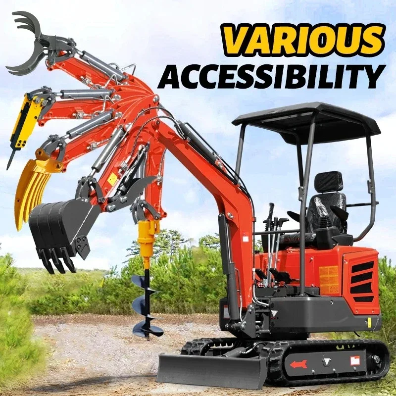 Miniescavatore 1.8 Ton EURO 5 Cina economico prezzo cingolato escavatore insaccatore agricolo piccolo escavatore 1 tonnellata in vendita su ordine