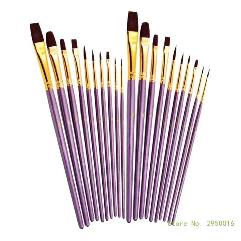 

20Pcs Professional Paintbrush Paint Brush for Acrylic Painting, Oil,Watercolor Perfect for Boards,Face/Nail Art Painting