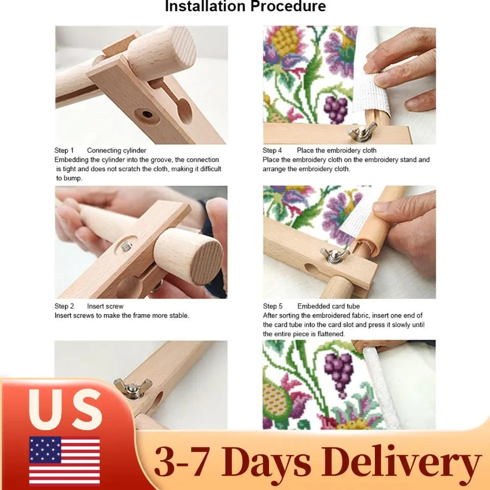 

Cross Stitch Scroll Frame Holder Cross Stitch Needlepoint Scroll Frame with Scroll Clip Embroidery Scroll Wood Needlework Frame