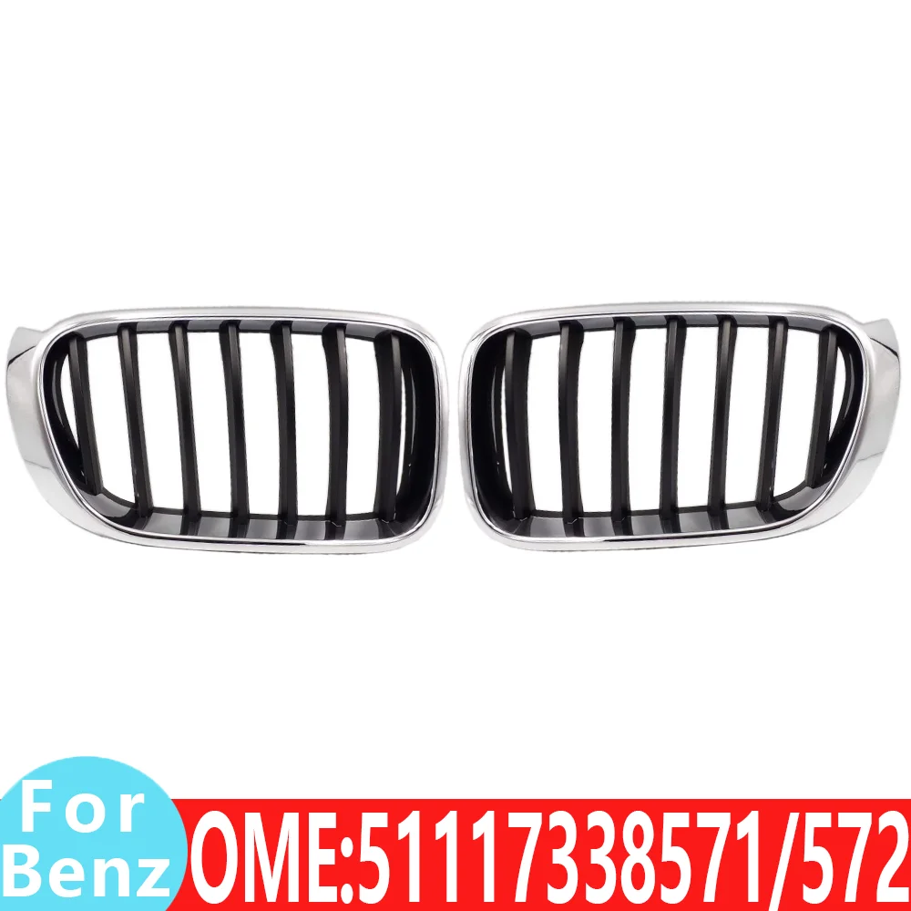 For BMW 51117338571 51117338572 X3 F25 2011-2017 18d 20dX 28i Chrome black Double Kidney bumper grille Grill Racing grills car