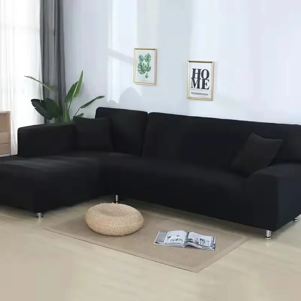 Elastic Solid Color 3 Seater Sofa Cover Dustproof Washable Sofaslip All-inclusive Extendable Sofa Protecter Living Room