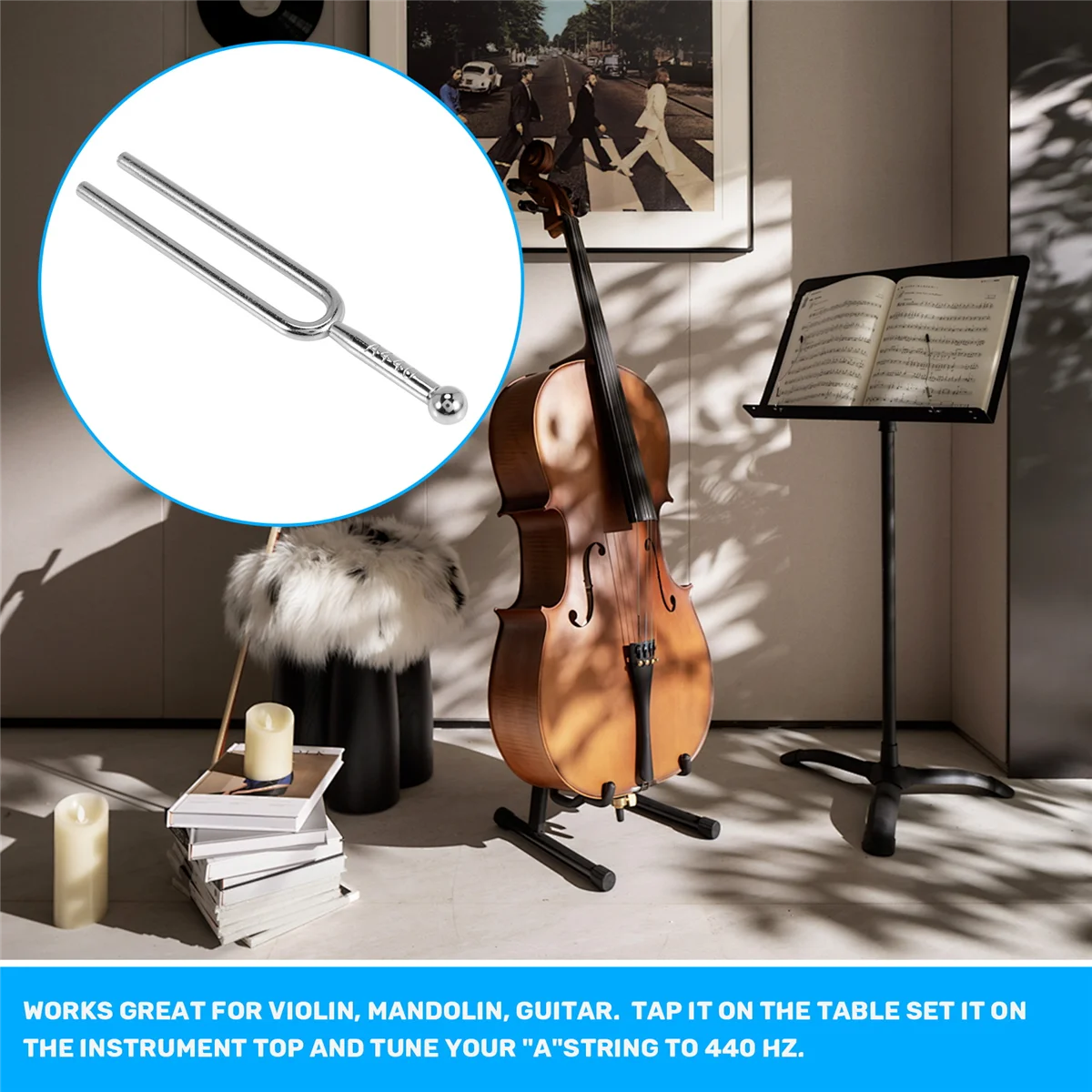 【인기 판매!】튜닝 포크 - "A" 440Hz 소프트 쉘 케이스 포함