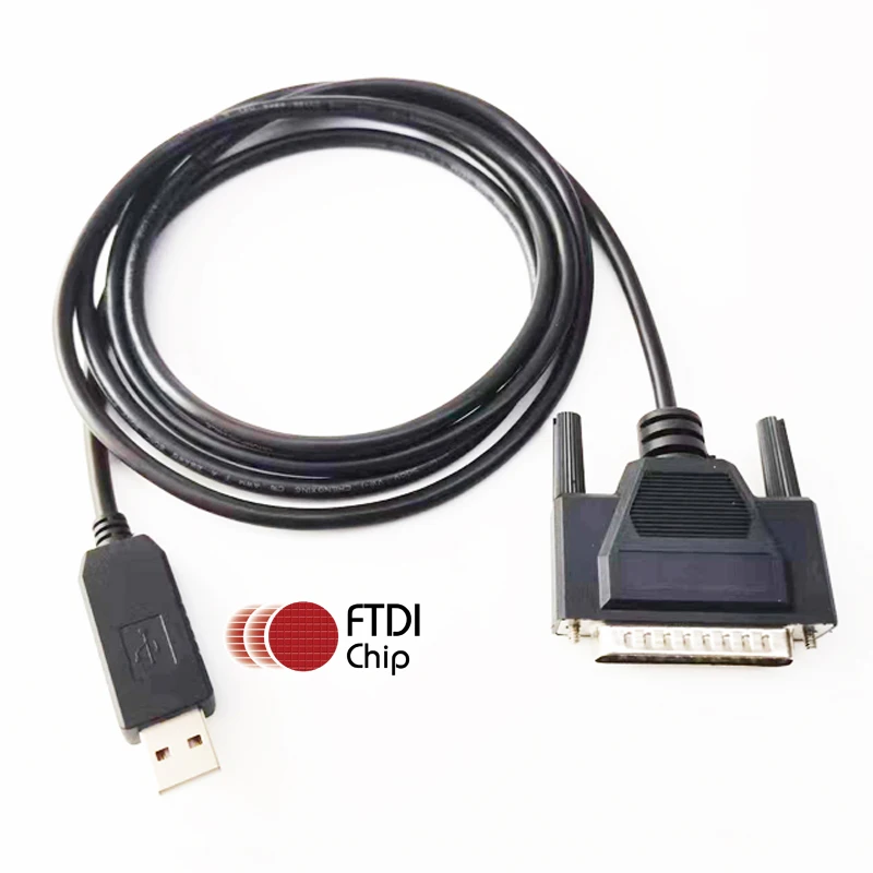 

USB PLC Programming Cable FTDI USB to DB25 Male RS232 Serial Cable for PLC-5 Controllers USB-1784-CP10