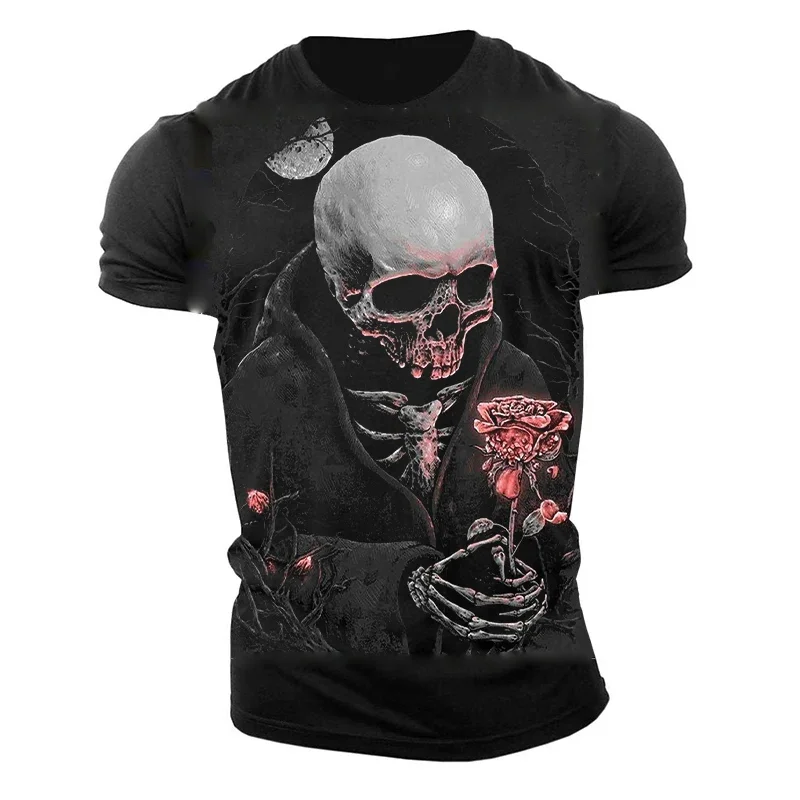 

Summer Fridays 3D Print Fun Skull Quick Dry Breathable Sport Men's Plu-size T-shirt Camiseta Deportiva Hombre