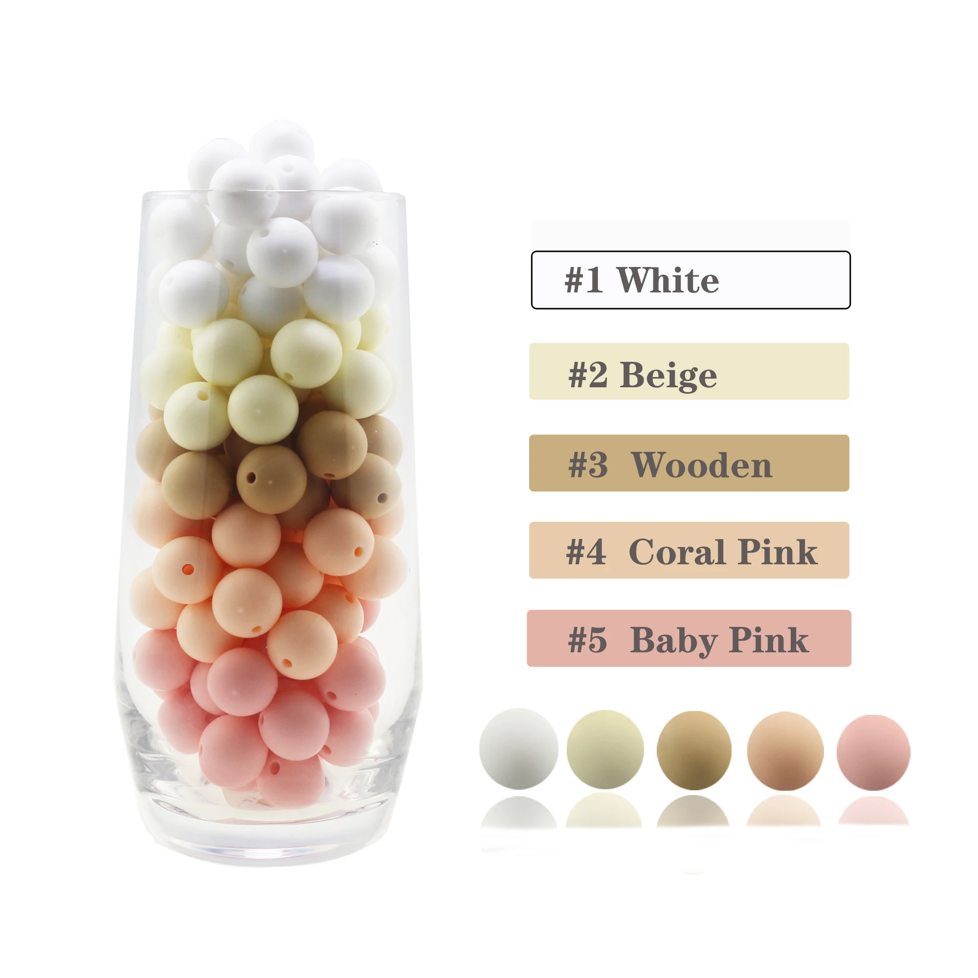 NEW 100pcs Silicone Bead 10mm/12mm/15mm/20mm Eco-friendly Sensory Teething Necklace Food Grade Mom Nursing DIY Jewelry Bracelet