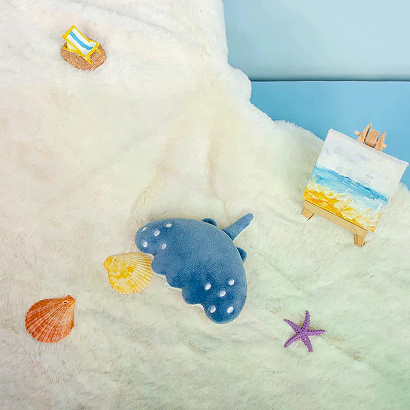 1pc Cartoon Doll Toy Marine Animal Devil Rays Plush Ornament Stuffed Manta Ray Keychain Pendant Kids Girls Gifts - view 5