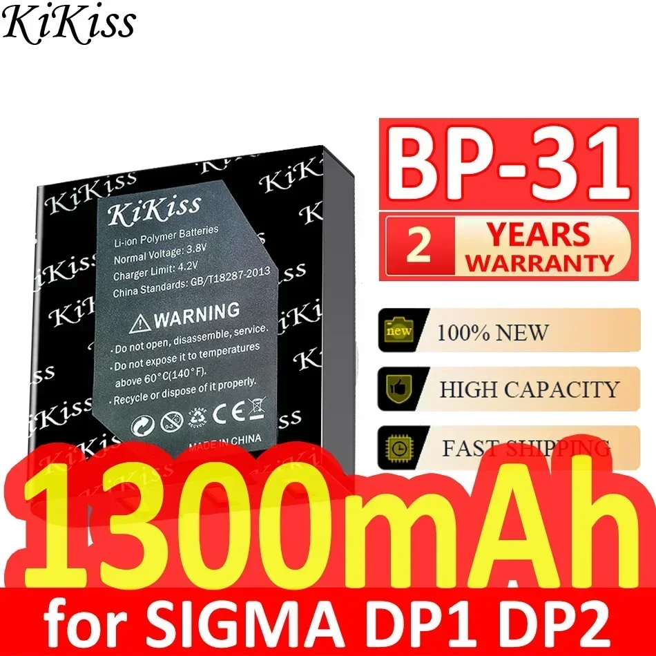 1300mah KiKiss Replacement Li-ion Battery BP-31 BP31 for SIGMA DP1 DP1S DP1X DP2 DP2S DP2X Digital Camera Batteries