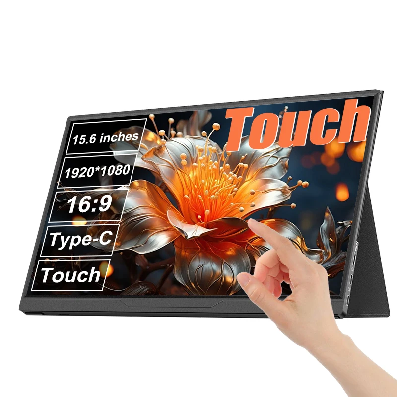 

LANLIPU 15,6-дюймовый сенсорный портативный монитор 1080P для второго путешествия, игровой компьютерный дисплей для ПК, ноутбука, сотового телефона, переключатель PS4, PS5, Xbox