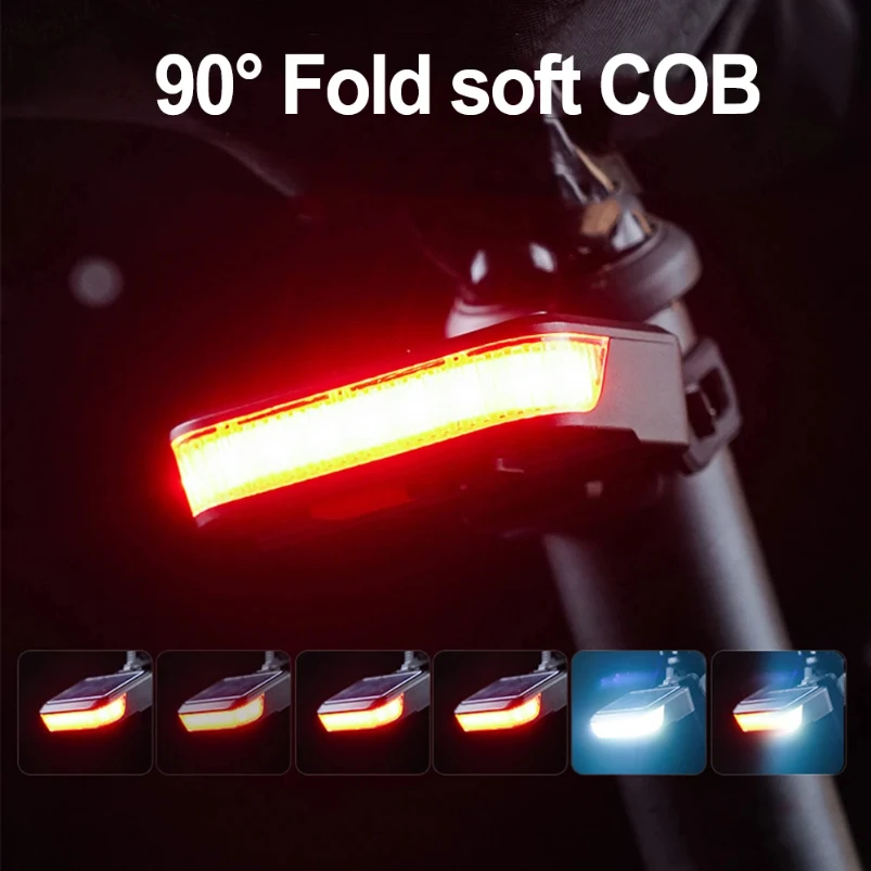

Bicycle Solar Energy LED Rear Light Type-C Charging MTB Road Bike Solar Warning Taillight Night Cycling Safety Red Lamp