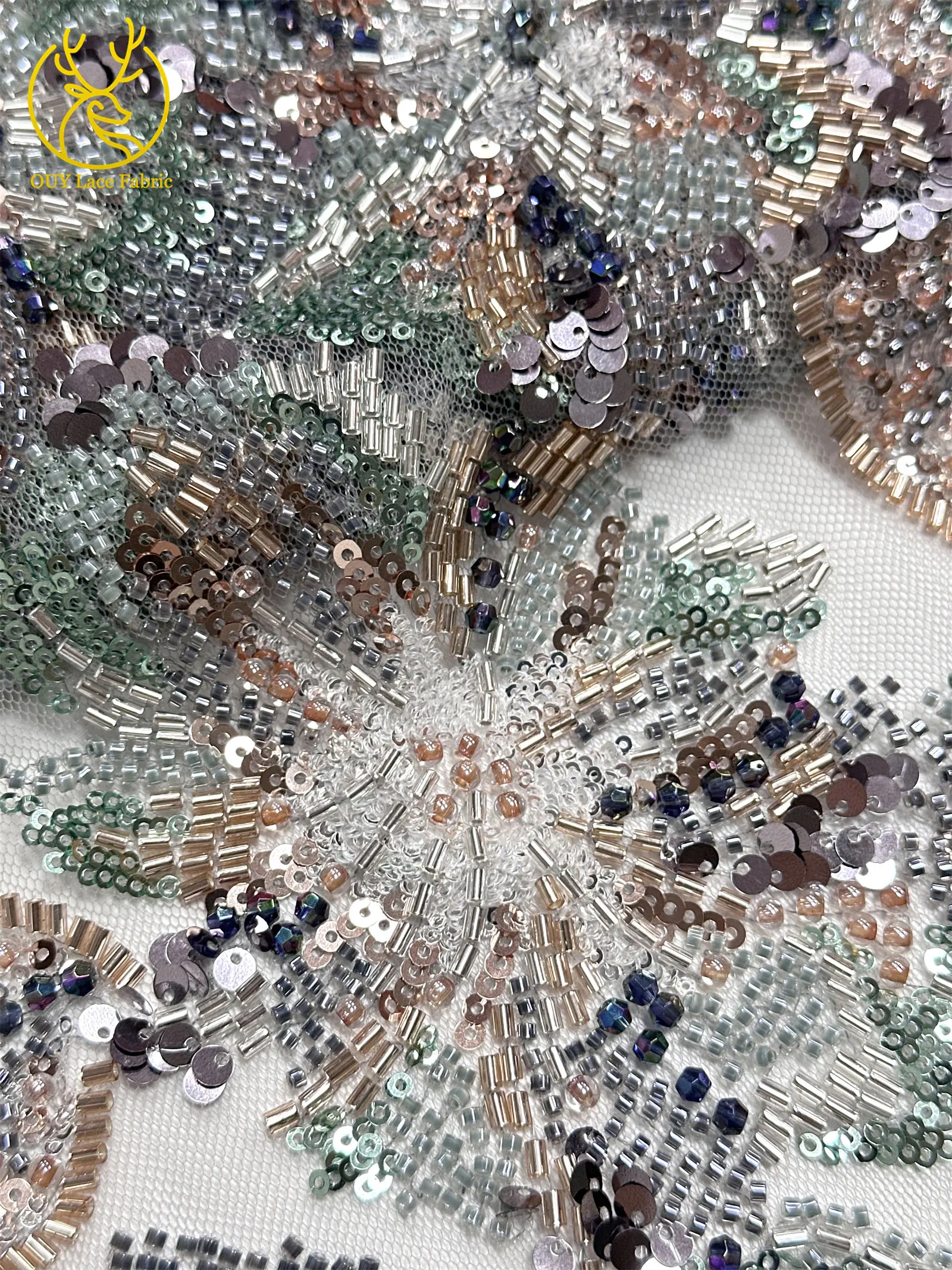 Haute Couture Afrikanischer Schwer Perlenverzierter Spitzenstoff 2026 Hochwertige Französische Pailletten-Spitze Nigerianischer Spitzenstoff für Party- und Hochzeitskleider – Detail 15