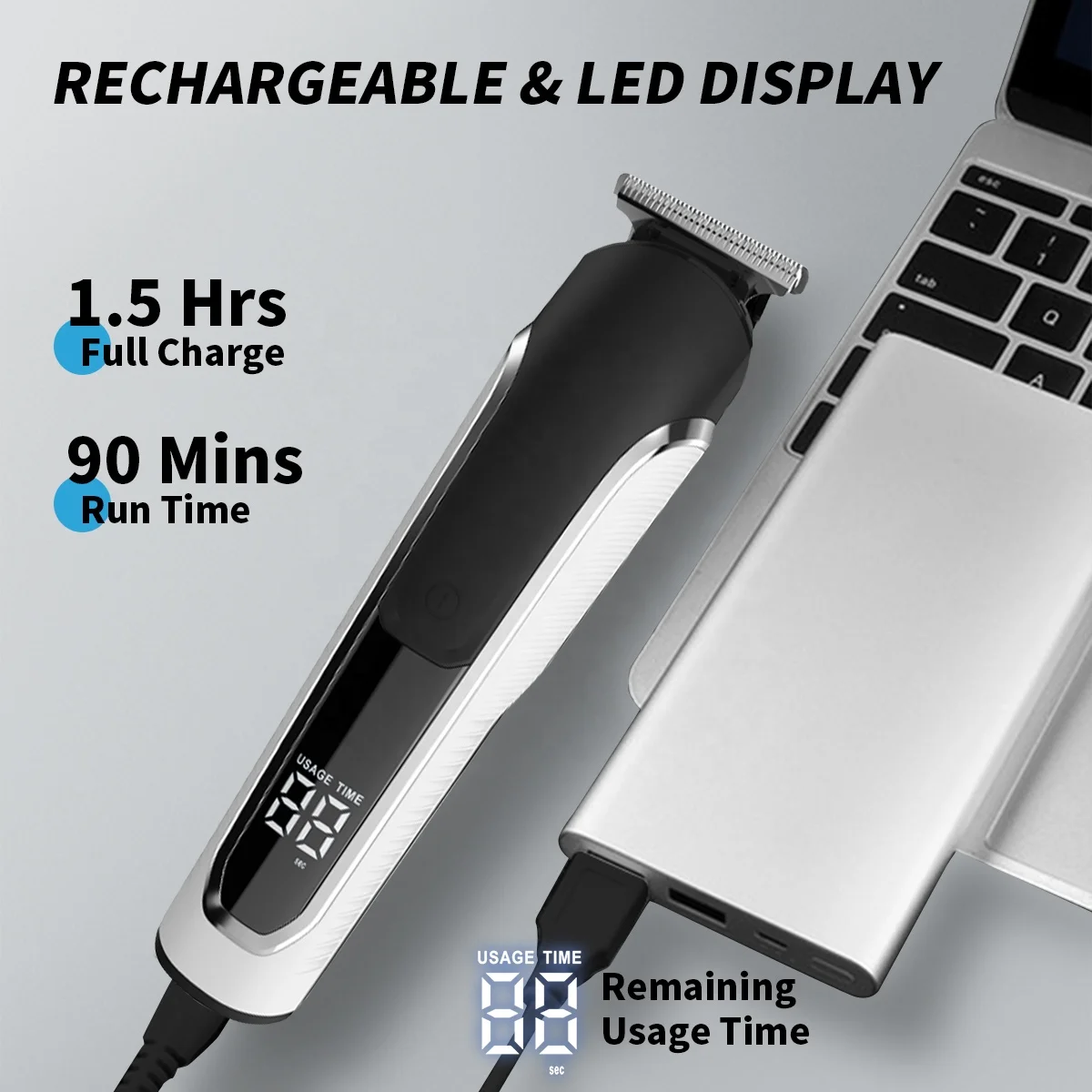 مجموعة ماكينة قص الشعر الاحترافية القابلة لإعادة الشحن عبر USB، ماكينة قص الشعر اللاسلكية للرجال