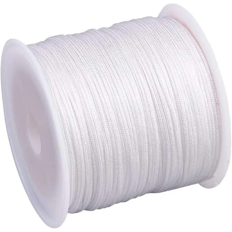 1 Roll About 49 Yards Nylon Jewelry Thread Cord 0.8mm Shiny Silky Rattail Cord Chinese Knotting Beading Cord for DIY Jewellery