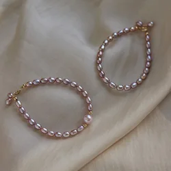 100% Natural Pink Purple Freshwater Pearl 14K Gold Filled Female Charm Bracelet Jewelry For Women Birthday Gifts No Fade