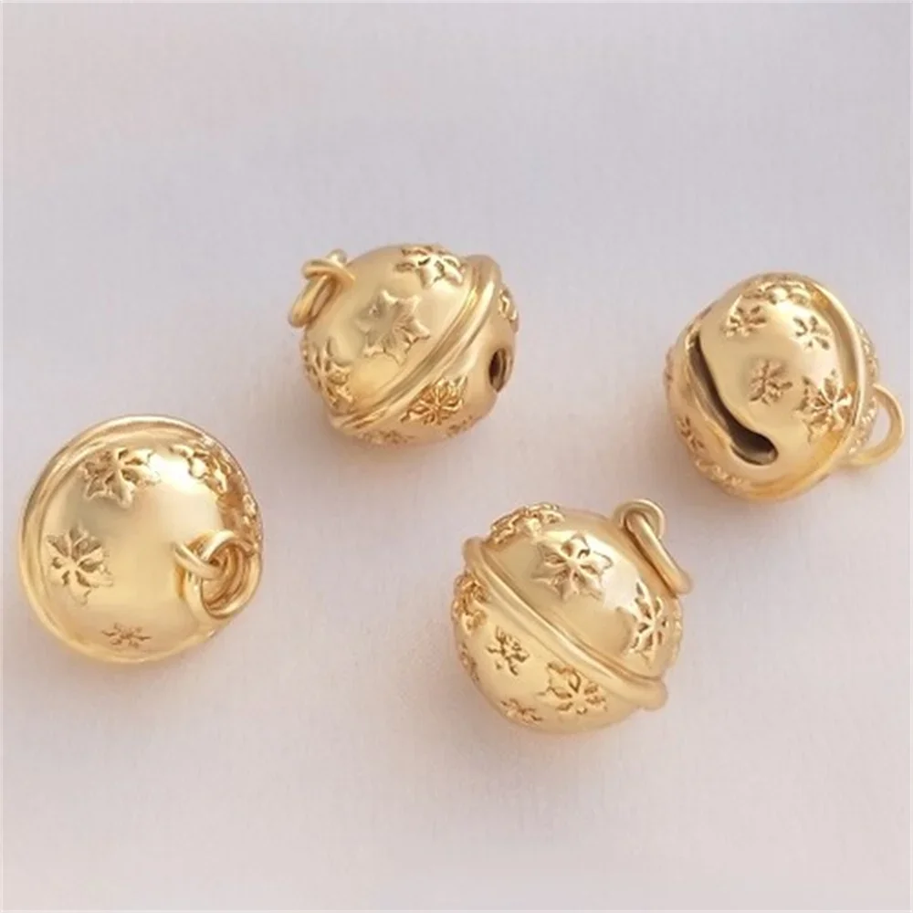 

14 К позолоченный кулон в виде снежинки колокольчика 13 мм с подвесным кольцом ручной работы DIY браслет ожерелье ювелирные изделия подвеска аксессуары