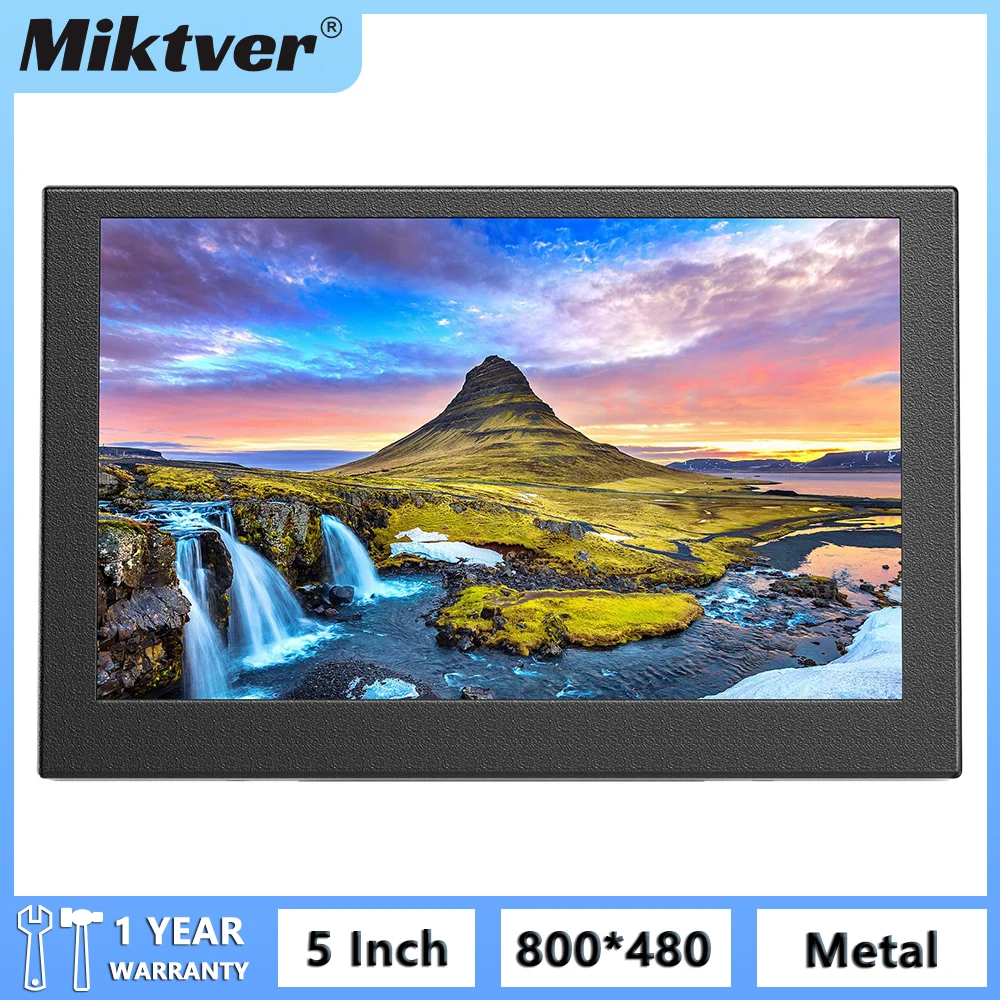 Miktver 5 Inch IPS LCD Monitor 800x480 Metal Housing Camera Video Monitor with HDMI/AV/VGA Inputs Support DSLR Camera/DVD/DVR