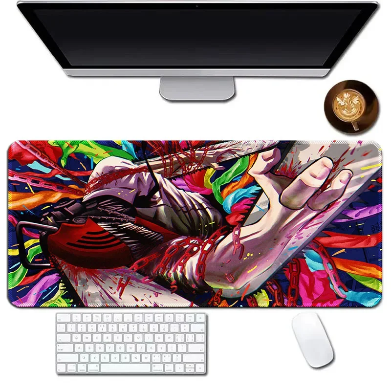 

Anime Mouse Pad XXLMat Big Gamer Chainsaw Man Large Gaming Playmat Customized Desk Keyboard Mousepad