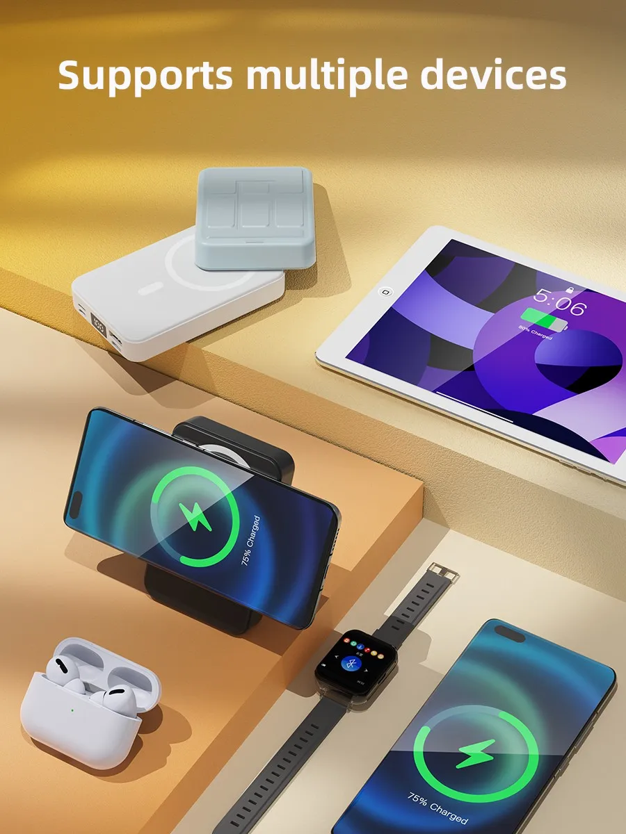 10000 mAh Original Magnetic Power Bank 15 W Drahtloses Schnellladegerät für Magsafe Power Bank Backup-Akku für iPhone