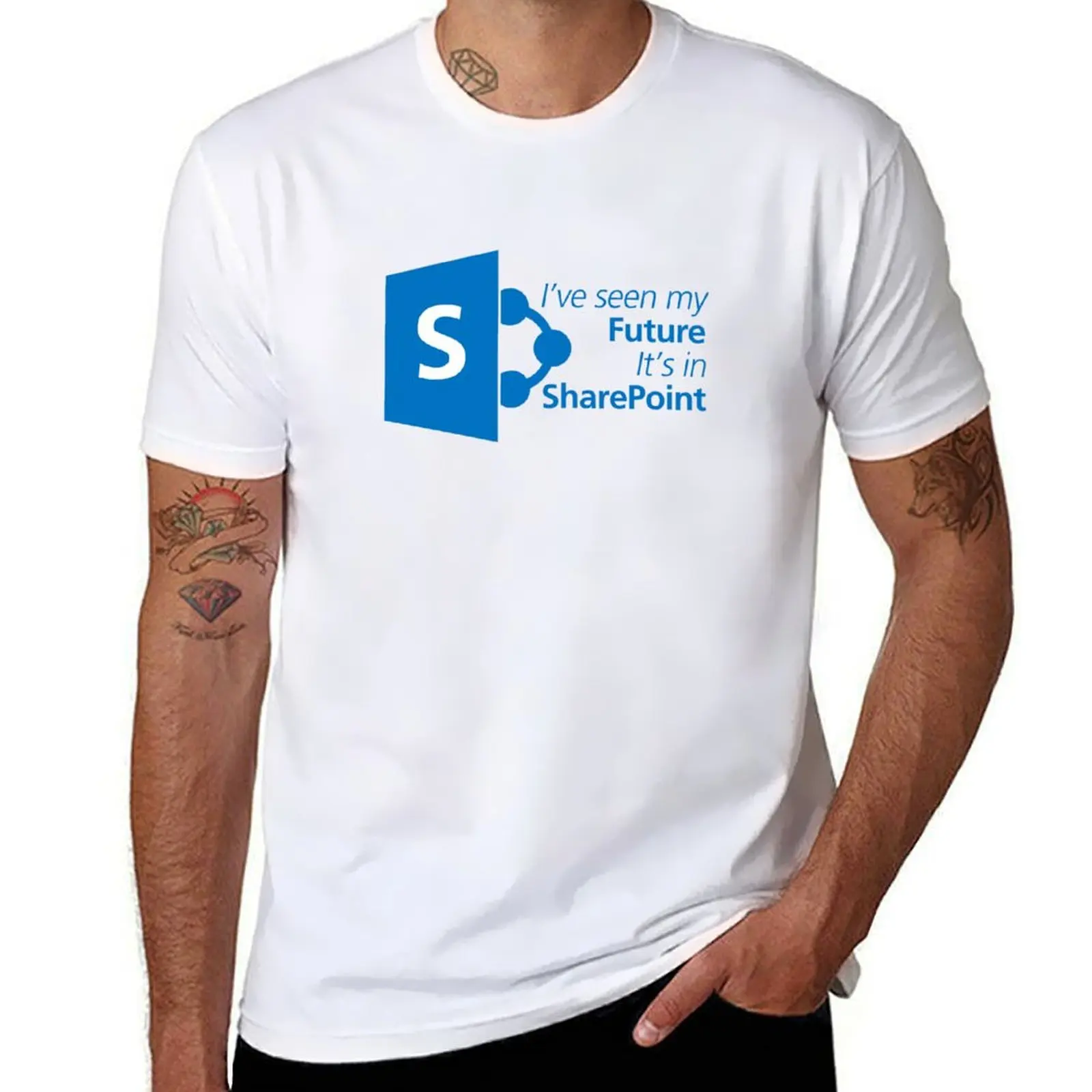 المستقبل الأسود عادي تي شيرت رجل SharePoint تي شيرت حزمة رجل تي شيرت القطن القطن ل #1