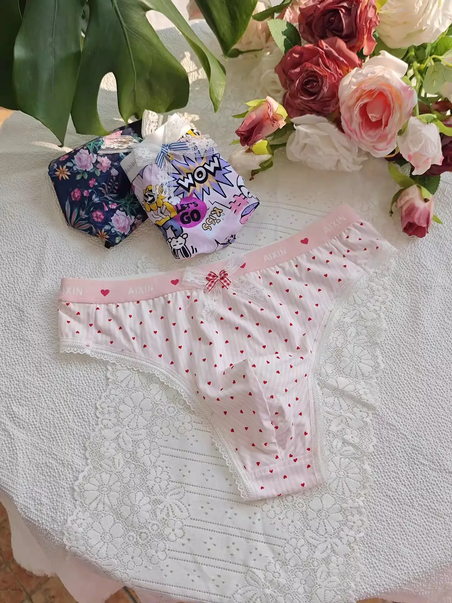 Man's Flower Lace Hem Briefs Harajuku BF Gifts LGBQT image 6