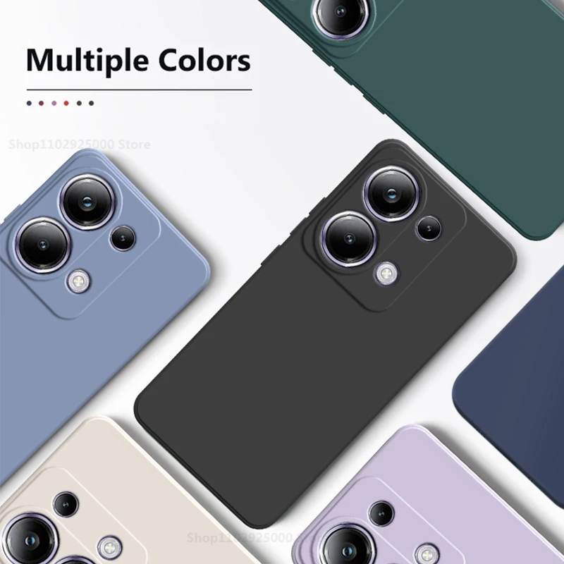 Poco M6 Pro 4G Case Original Square Liquid Silicone Phone Cases For Xiaomi Poco M6 M 6 Pro Poco M6Pro PocoM6 Pro 4G Soft Cover