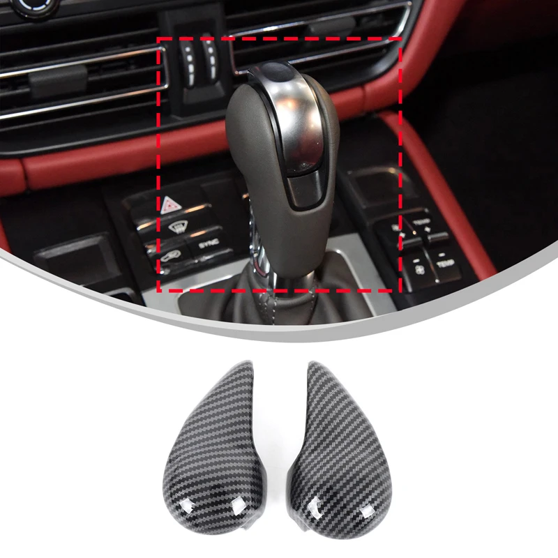 

For Porsche MACAN 2014 2015 2016 2017 2018 2019 2020 ABS Material carbon fiber Car gear head decorative cover Auto Accessories