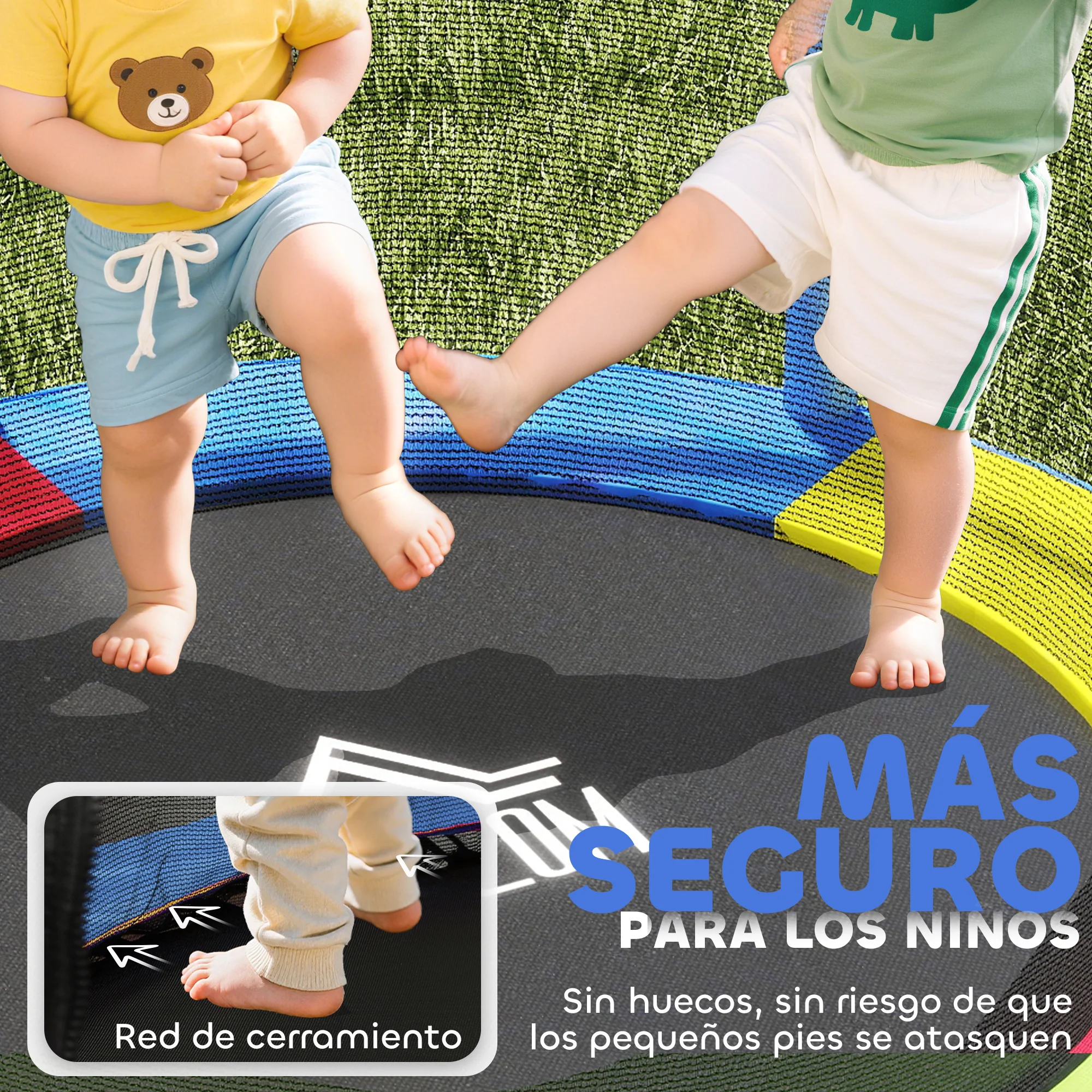 Cama Elástica Infantil Con Red De Seguridad | Trampolín Interior De 107 Cm | Carga 45 Kg | Sin Muelles | Regalo Para Niños De 3 A 6 Años | HOMCOM