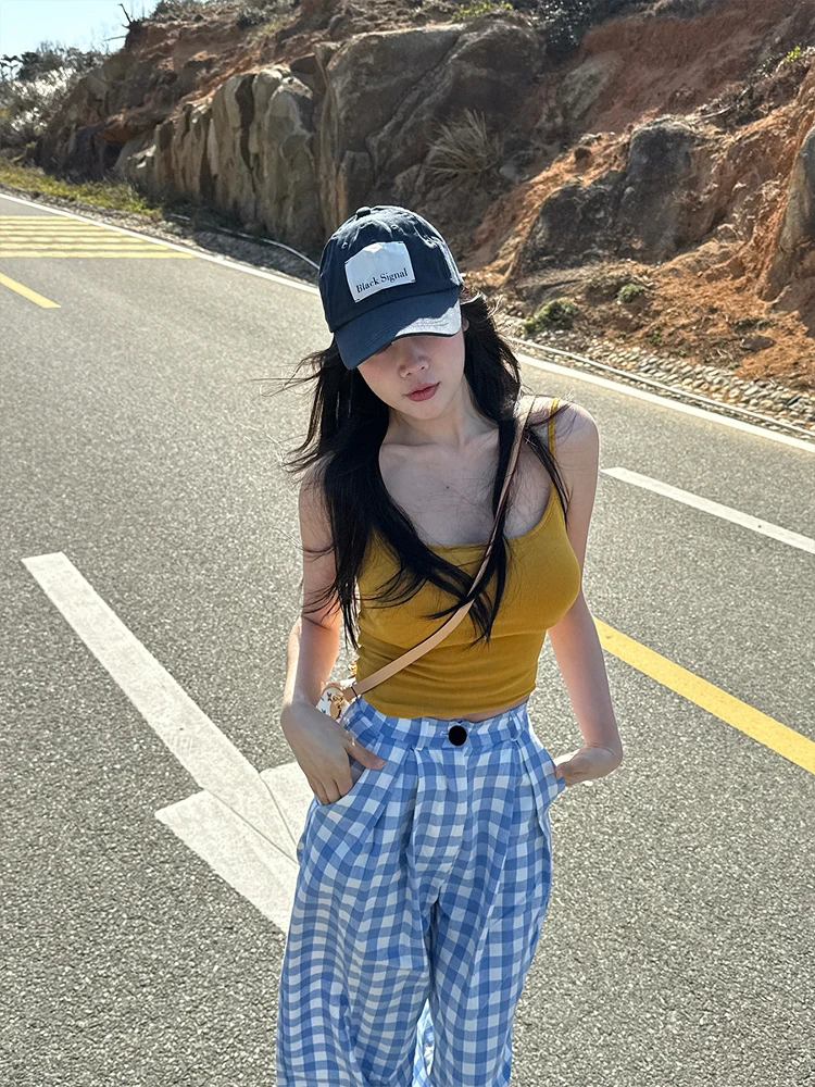 

Сексуальный облегающий топ Csole с нагрудником, горчично-желтый жилет с желтыми ремешками для девочек, женская летняя модная внутренняя одежда, майка