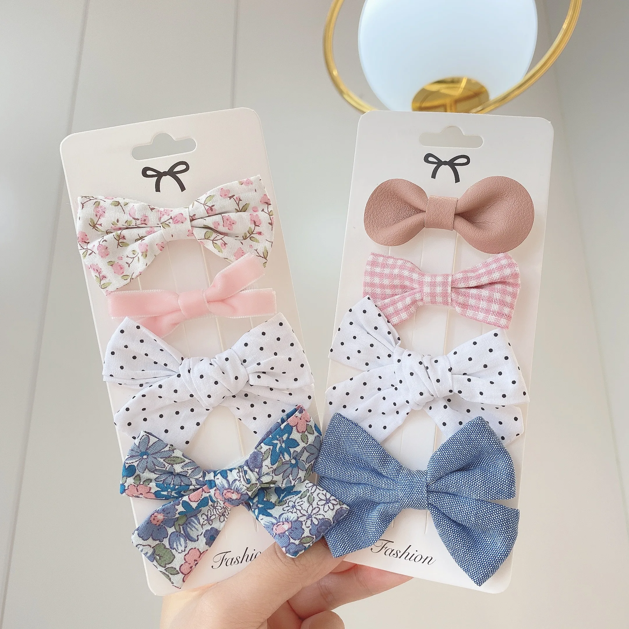 4Pcs/Set Floral Hair Clip Girl Cute Bow Flower Lace Trimming Headwear Cartoon Hair Clips Hairpin Headdress Hair Accessories Set