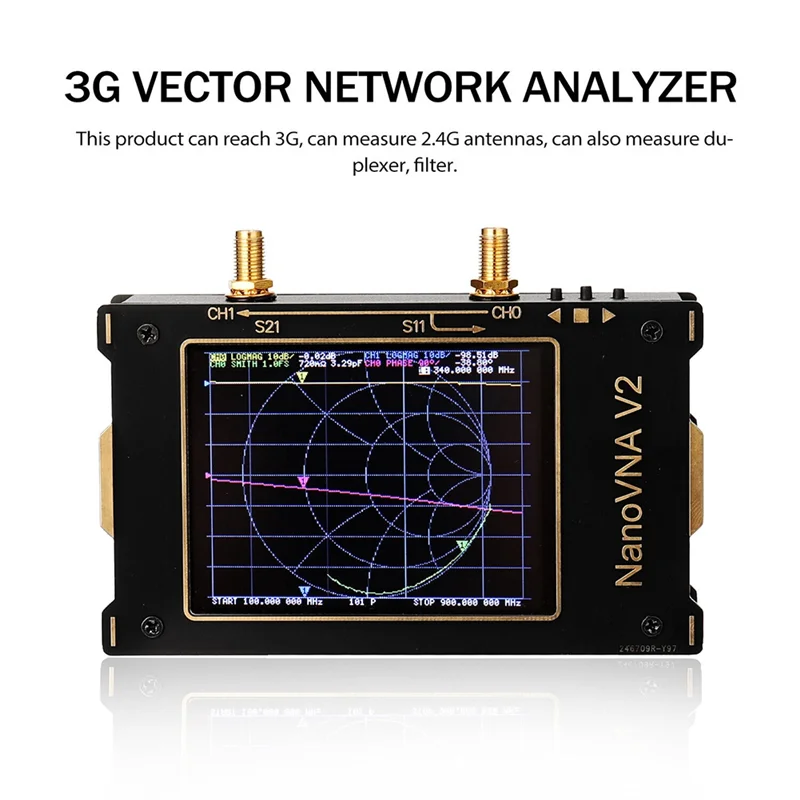 3.2In Screen 3G Vector Network Analyzer S-A-A-2 NanoVNA V2 Antenna Analyzer Shortwave HF VHF UHF Measure Duplexer Filter