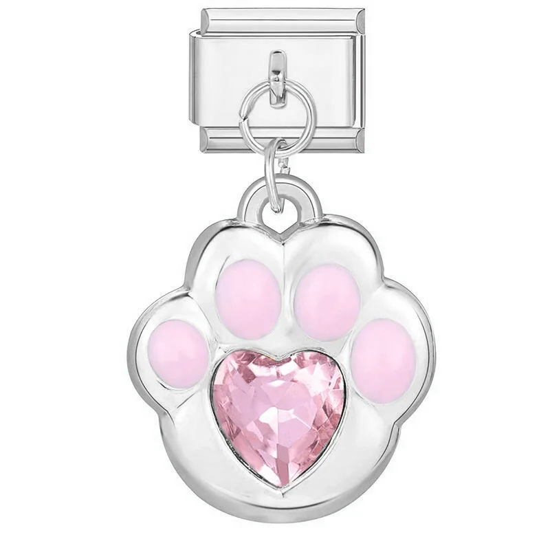 Bunte Katzenpfote, Bärenkralle, Fußabdruck, italienischer elastischer Charm-Anhänger, passend für 9mm Edelstahl-Armbänder, DIY-Modeschmuck – Detail 3