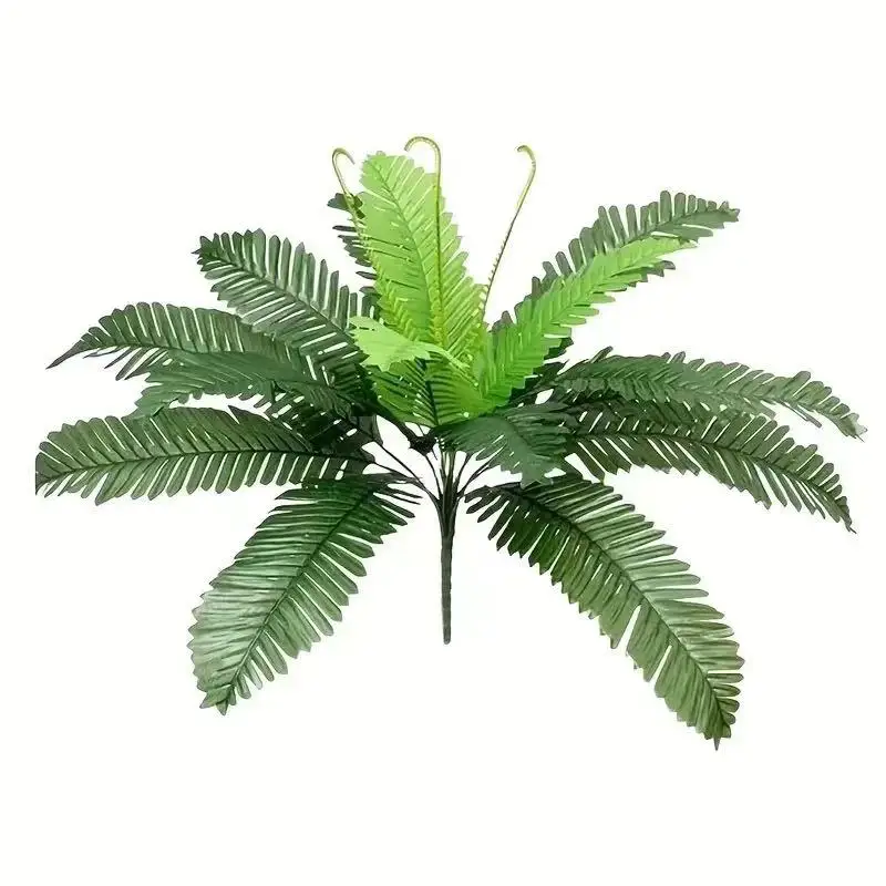 1pc,Artificial Plant, 18 Head Of Lron Leaves, Simulated Silk Cloth GreenPlanting, Iron Tree Leaves,Loose Tail, Palm Leaf Plant