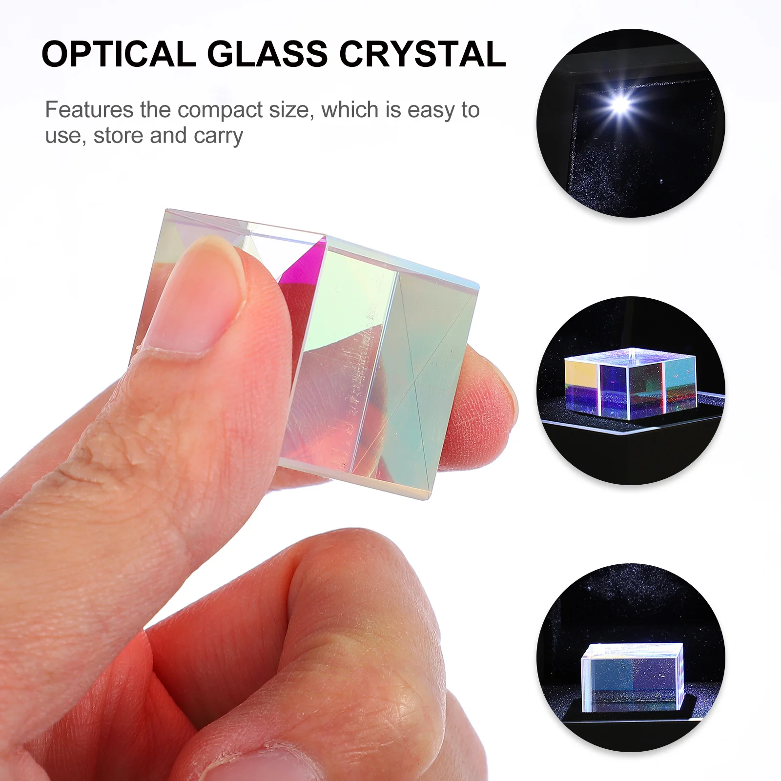 

Optical Prism Cube Decoration Multicolor Crystals Prisms Glass Suncatcher Decorations