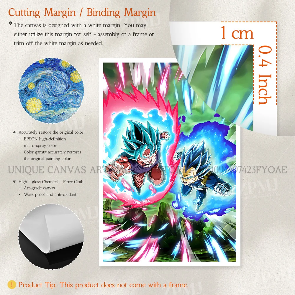 Dragon Ball Z Full Power Super Saiyajin 4Goku Wandkunst Leinwand Gemälde Home Decor Bild Anime HD-Druck Poster Schlafzimmer Kein Rahmen – Detail 4