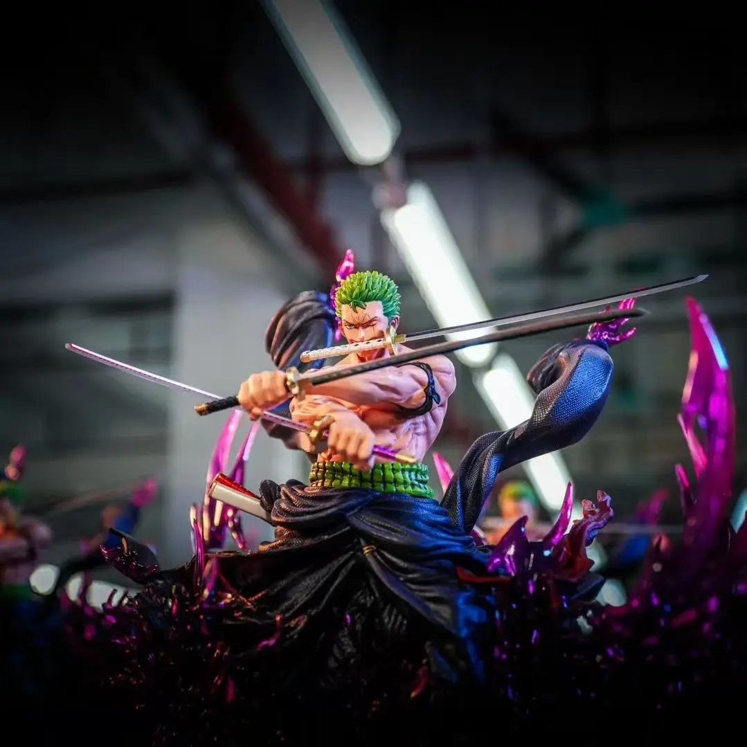 Jt uma peça roronoa zoro anime figura zoro força max estátua 30cm modelo estatueta de ação pvc ornamento de mesa figma brinquedos colecionáveis