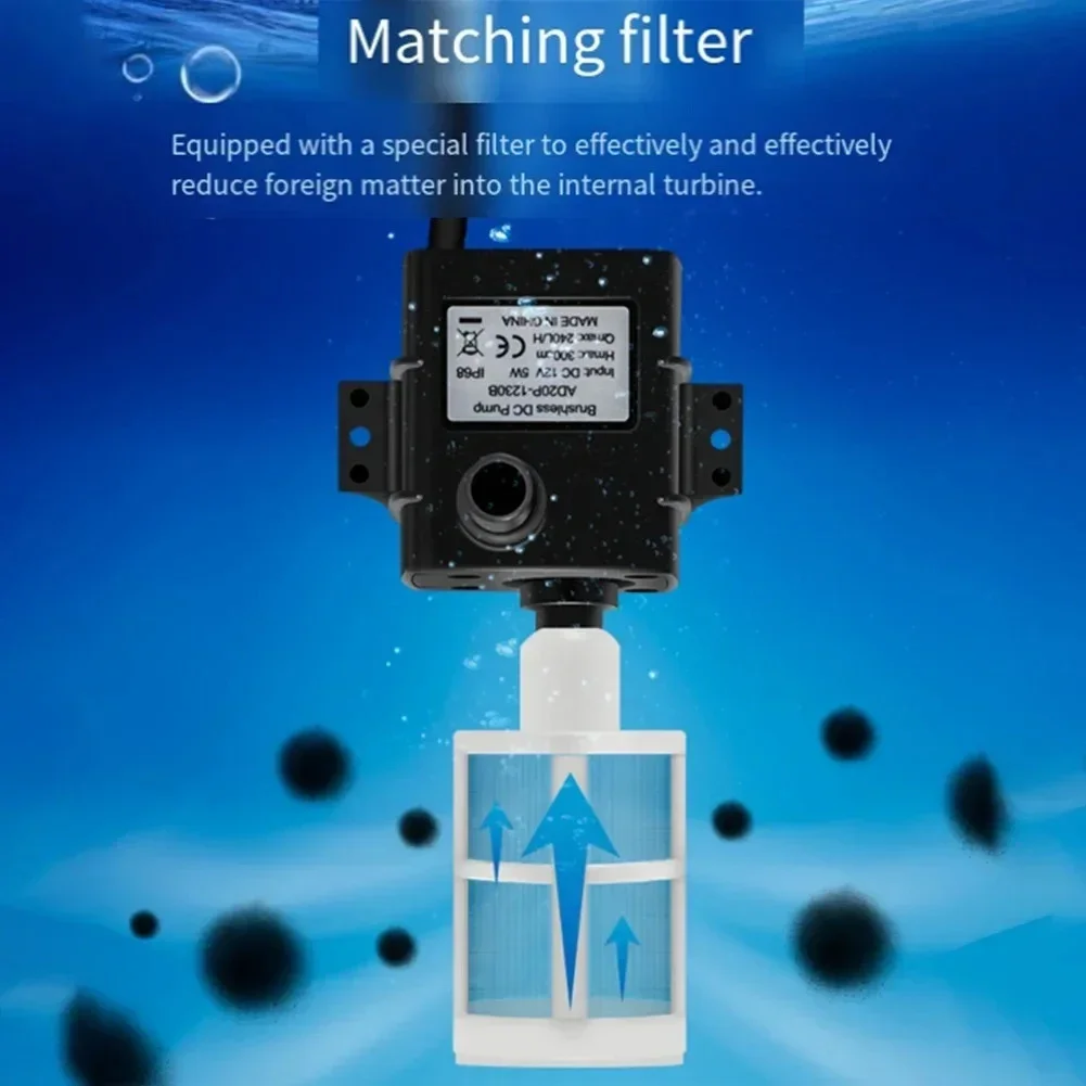 Small Solar Water Pump 12V Circulation Fish Pond Filter Oxygenation Fish Tank Rockery Water Pumping Submersible Pump Outdoor