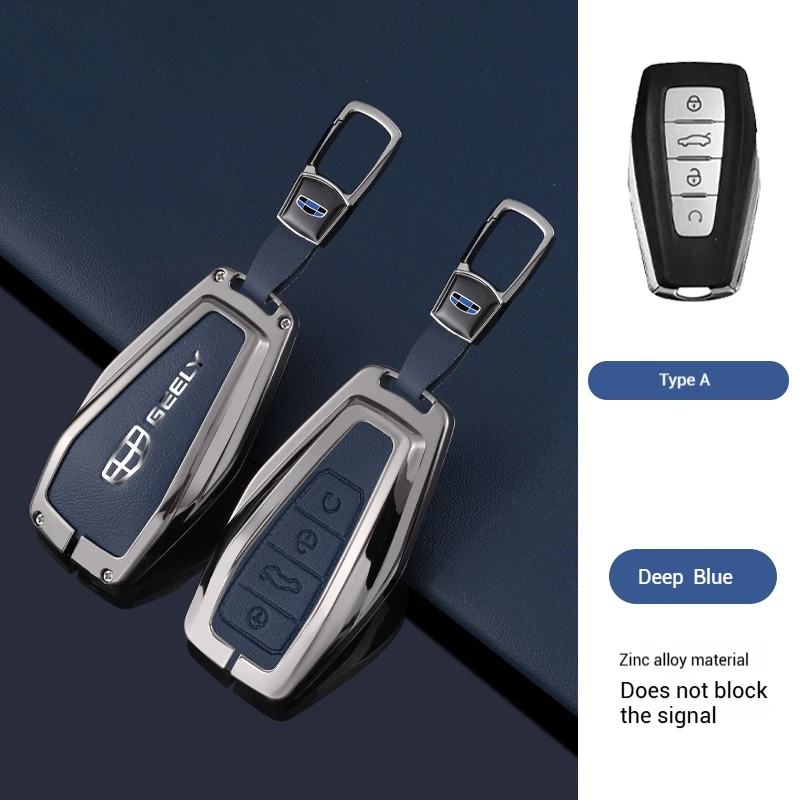 

Zinc Alloy Leather Car Key Case Cover for Geely Okavango Coolray Atlas Monjaro Tugella Emgrand GT S Proton X50 X70 X6 X7 EX7 GC