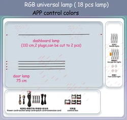 Universal For Porsche Macan Cayenne Panamera DIY APP Control Led Ambient Light RGB Atmosphere Lamp Decorative Strip