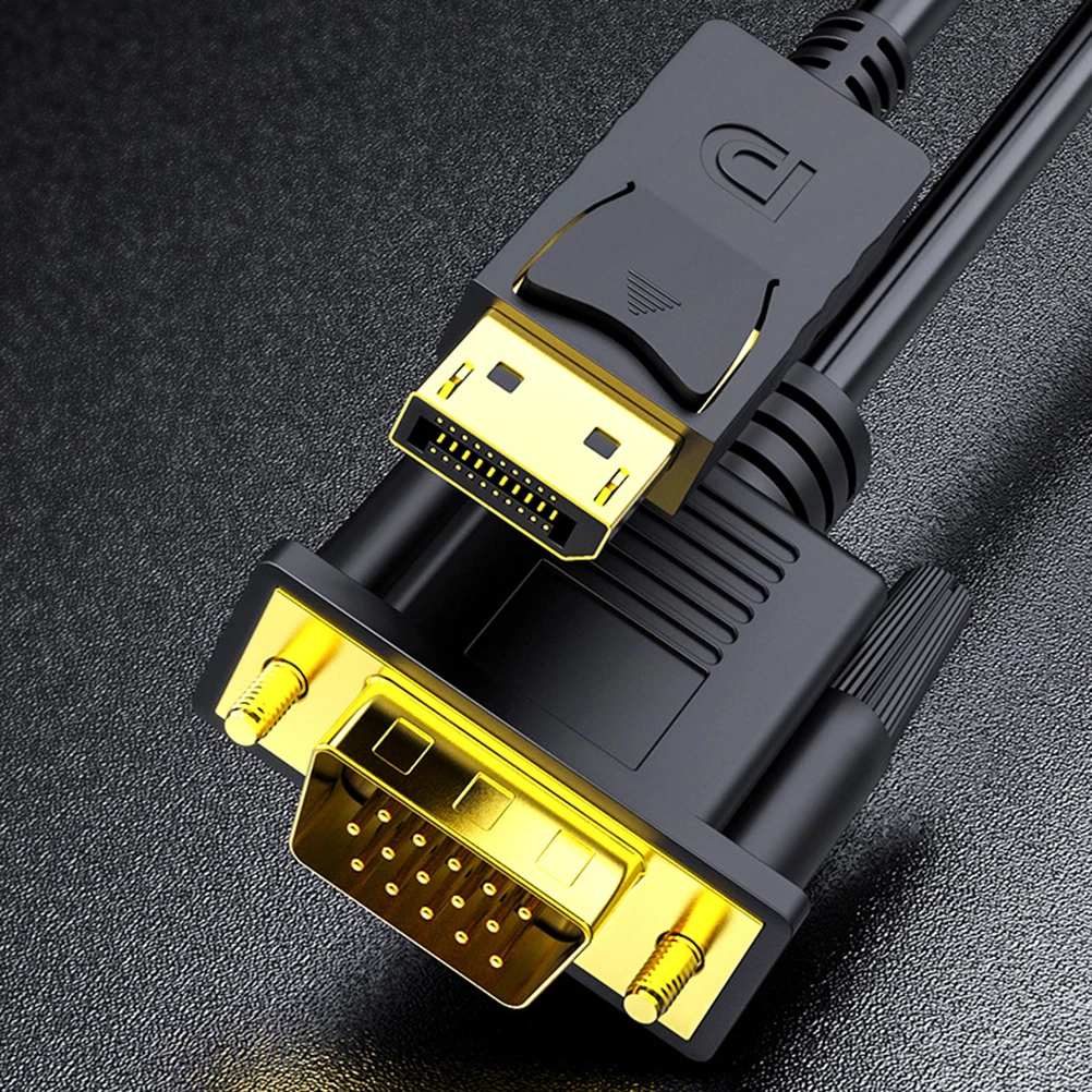 

DisplayPort to VGA Adapter Converter Cable to VGA Audio Video Cord Wire Line for Computer Projector Laptop (Black)