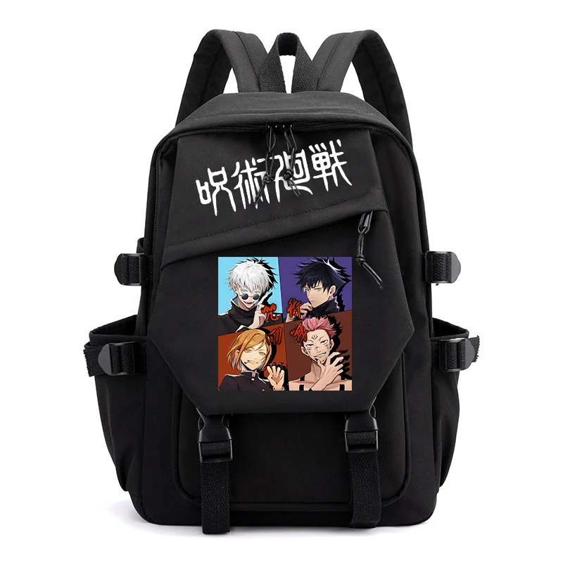 Jujutsu Kaisen Anime Print Mochila para meninas, Estudantes do ensino médio, Saco de lazer para crianças, presente de volta à escola