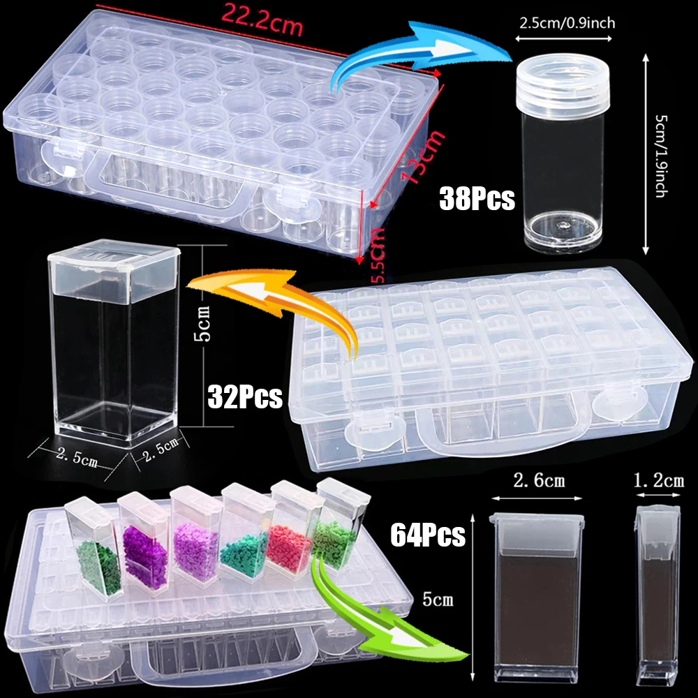

Diamond Painting Accessories Storage Bottle Pencil Organizer Box Container Pen Roller Plastic Sealer Mosaic Stretcher