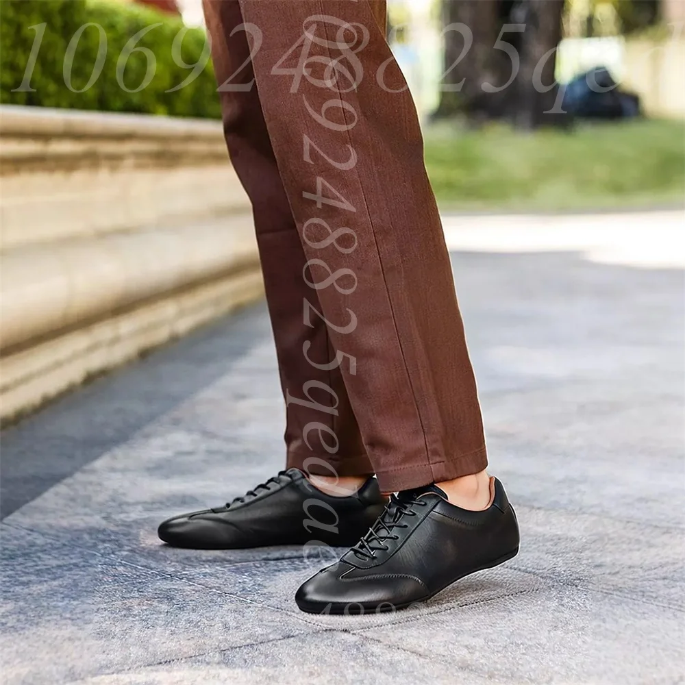 

Men's Brown Lace-Up Casual Shoes, Round Toe, Lace-Up Closure, Lightweight Non-Slip Sole, Comfortable Breathable Footwear for Men