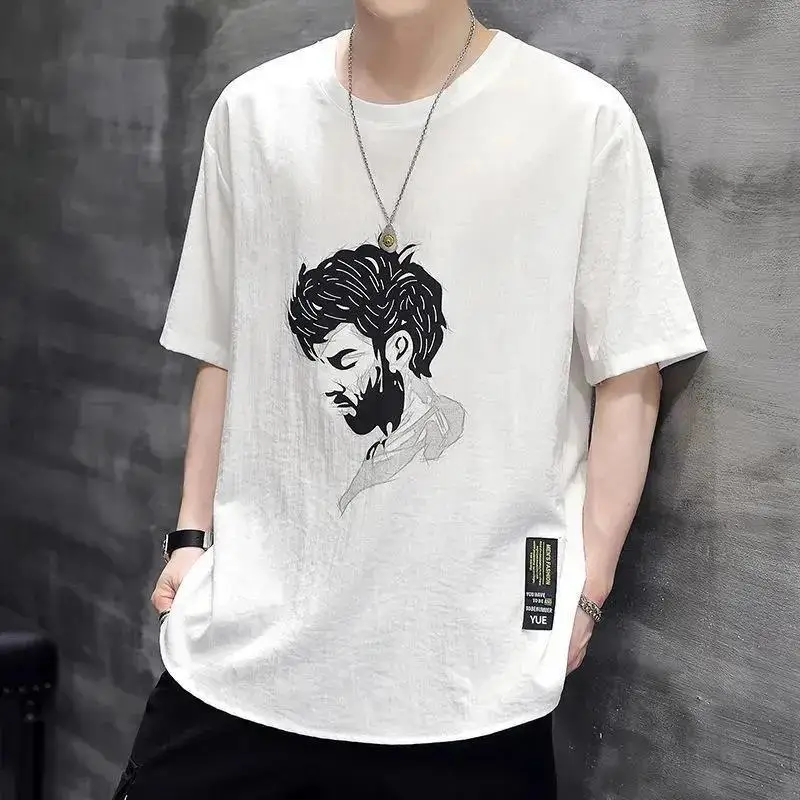 2025 Summer New Arrival Loose Men's Short-sleeved T-shirt Fashion Men's Half-sleeved Casual T-shirt Men's Loose Luxury T-shirt image 4