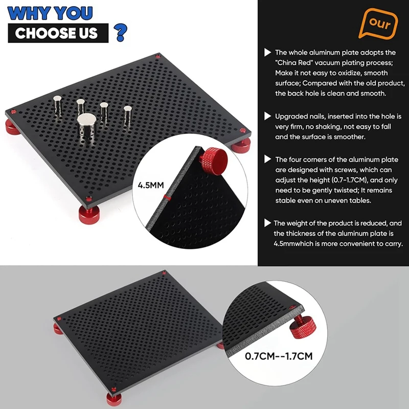 رقصة خرز سلك البور، 4.57 × 5.51 بوصة مربعة الشكل، 30 أوتاد معدنية لأدوات صنع المجوهرات ومجموعة تغليف الأسلاك