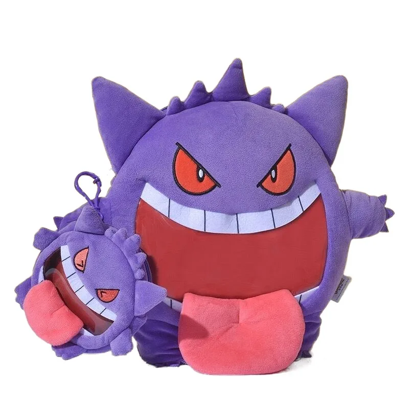 Gengar Plush Crossbody Bag Cute Pokemon Cartoon Soft Stuffed Shoulder Purse Portable Outfit Accessory Gift Outdoor Carry Bag
