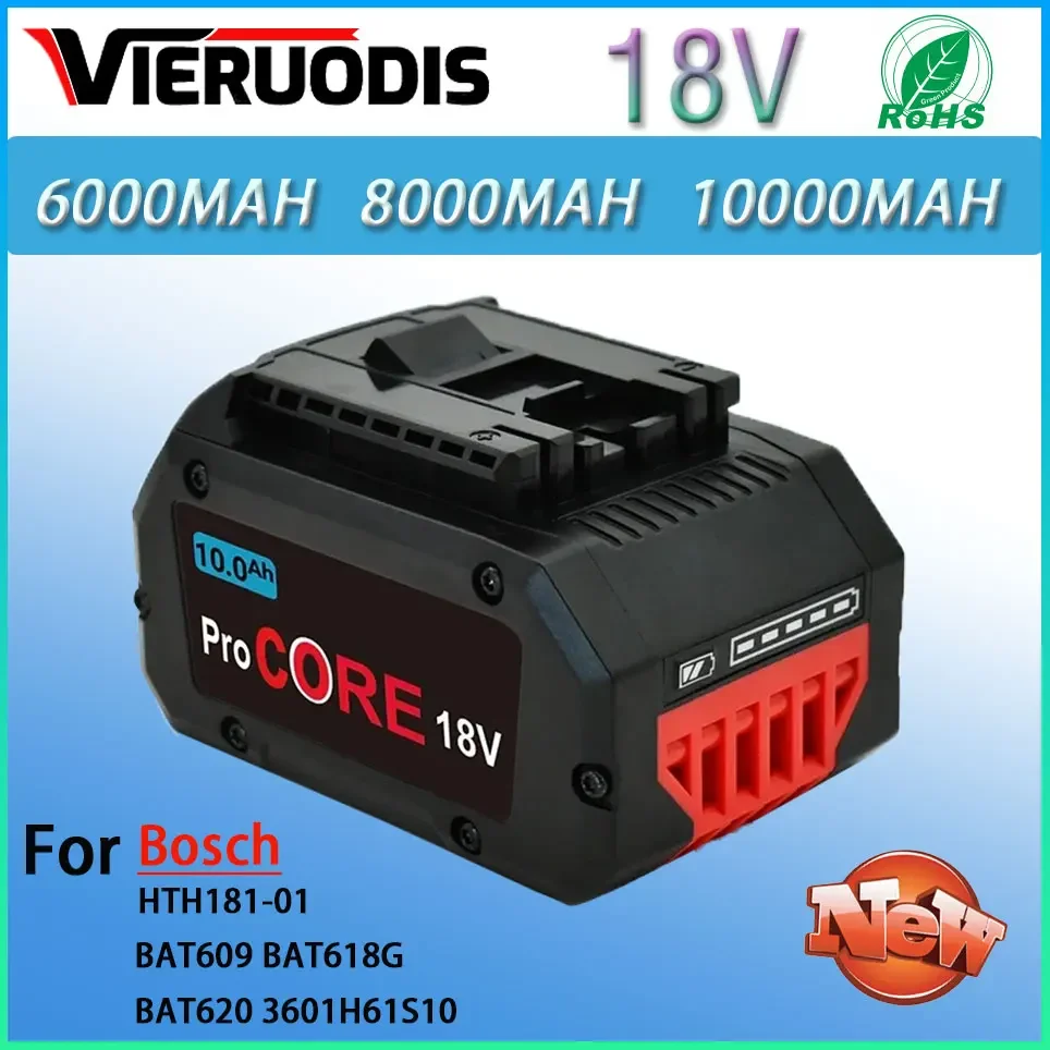 

For Bosch 18V 8.0AH 6.0AH 10.0AH Professional Cordless Tool BAT609 BAT618 GBA18V80 21700 Battery ProCORE Replacement Battery