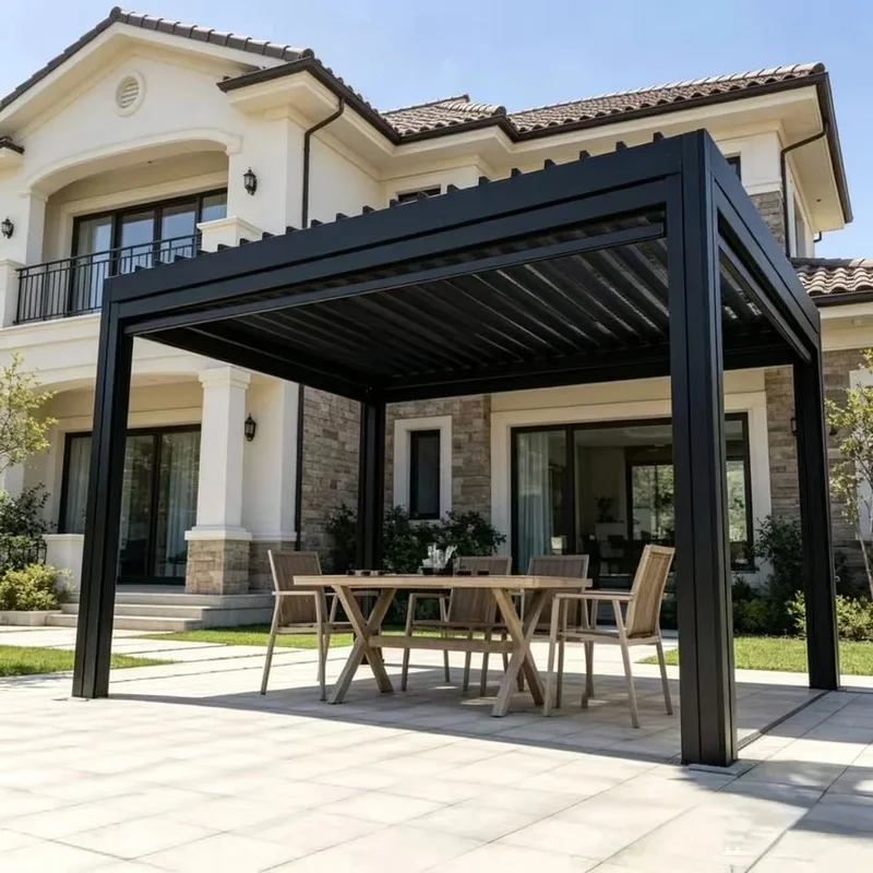 High Quality% Primary Aluminum Customized Durable Luxury Heavy Duty Pergola LED Display Screen Balcony Weather Resistant
