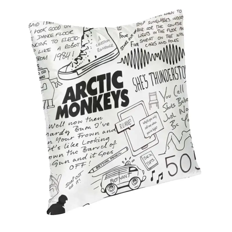 Arctics Monkeys Square Pillowcover Home Decor Heavy Metal Rock Band Cushions Throw Pillow for Car Double-sided Printing